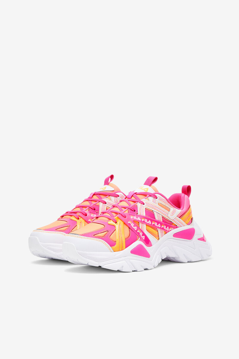 Women's Fila Electrove 2 Stitch Sneakers White / Pink / Orange | LIUOy47CpKY