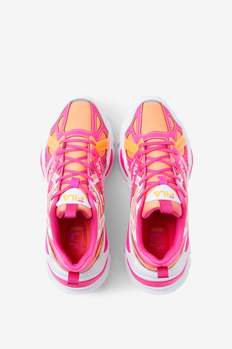 Women's Fila Electrove 2 Stitch Sneakers White / Pink / Orange | LIUOy47CpKY