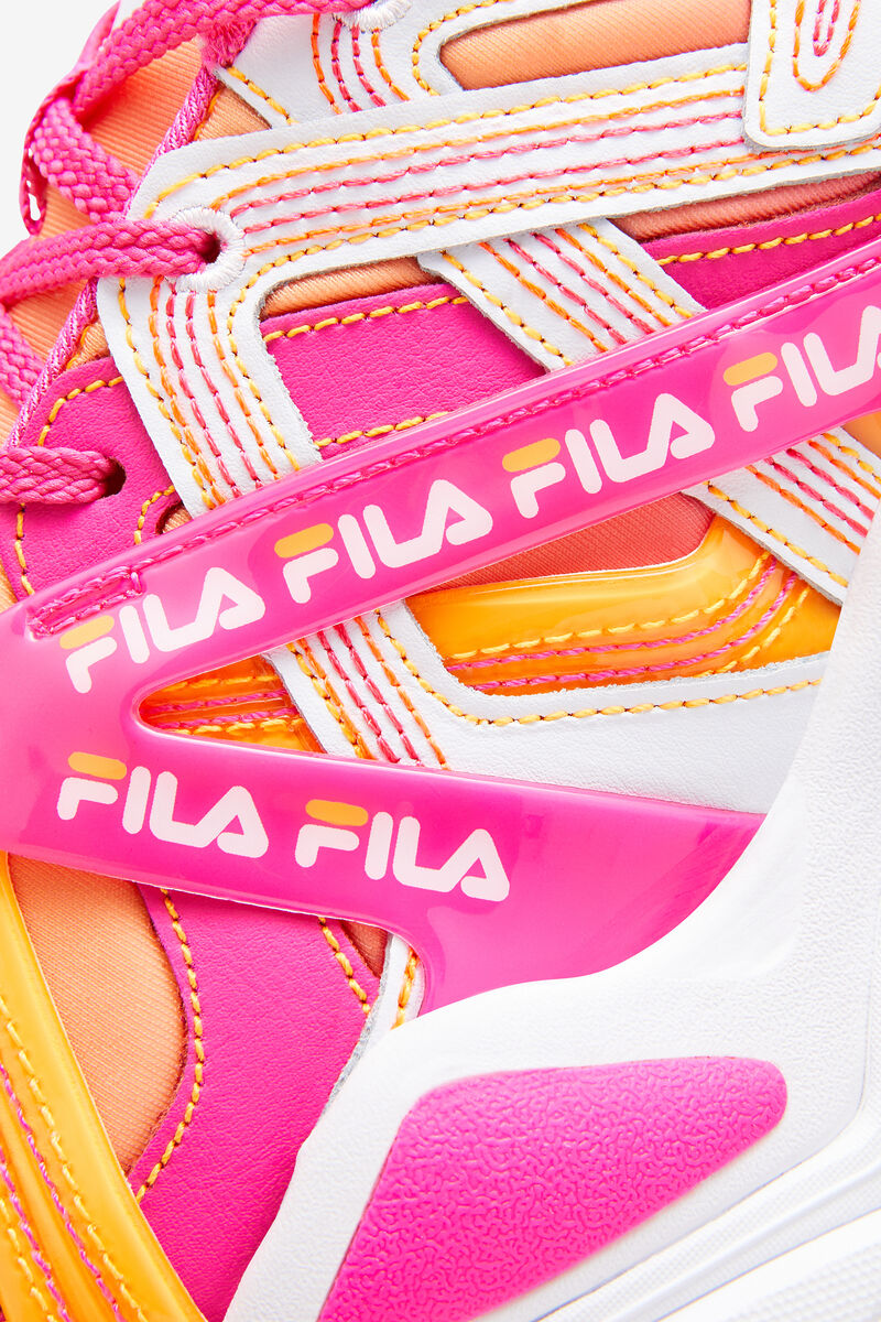 Women's Fila Electrove 2 Stitch Sneakers White / Pink / Orange | LIUOy47CpKY
