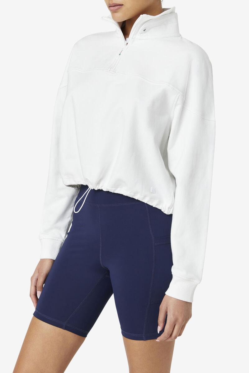 Women's Fila Elysia Quarter Zip Jackets White | nkplzVmZLHS