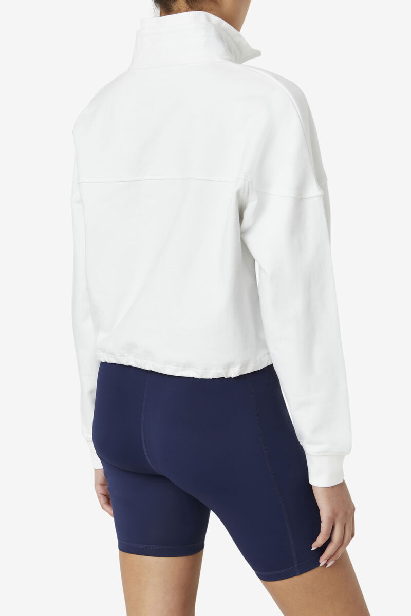 Women's Fila Elysia Quarter Zip Jackets White | nkplzVmZLHS