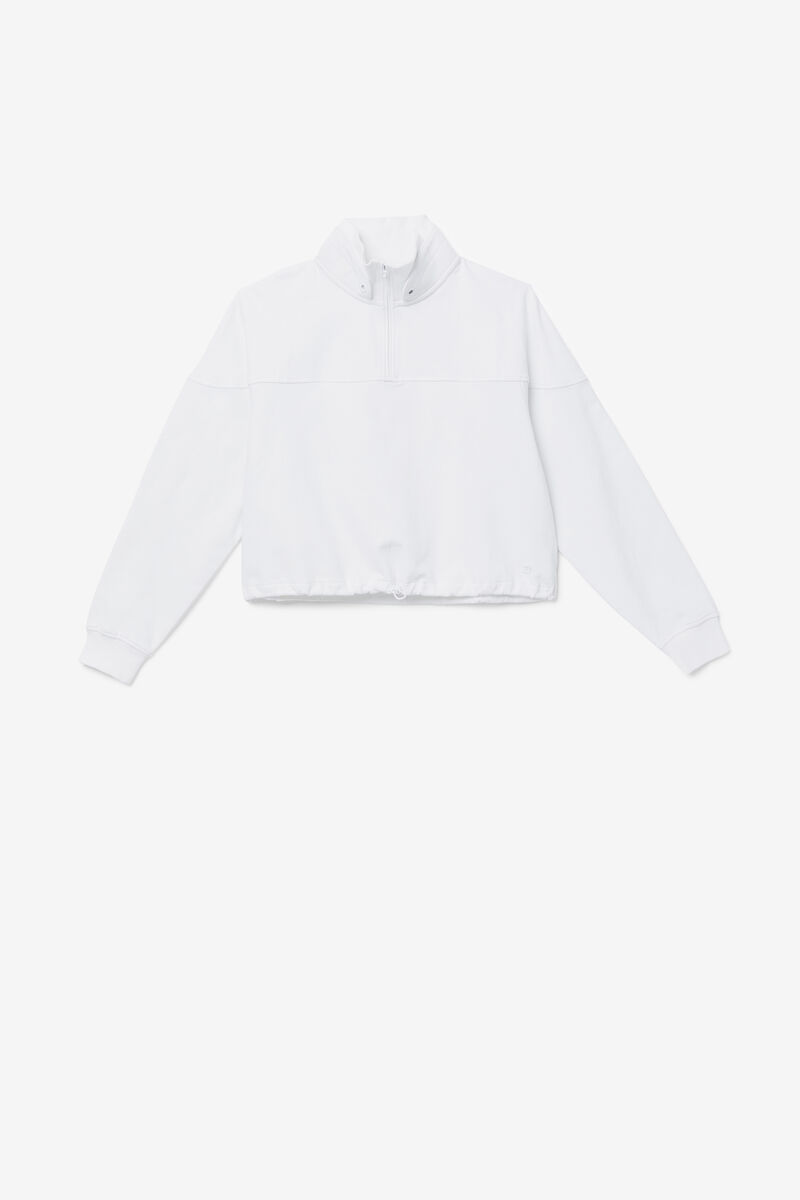 Women\'s Fila Elysia Quarter Zip Jackets White | nkplzVmZLHS