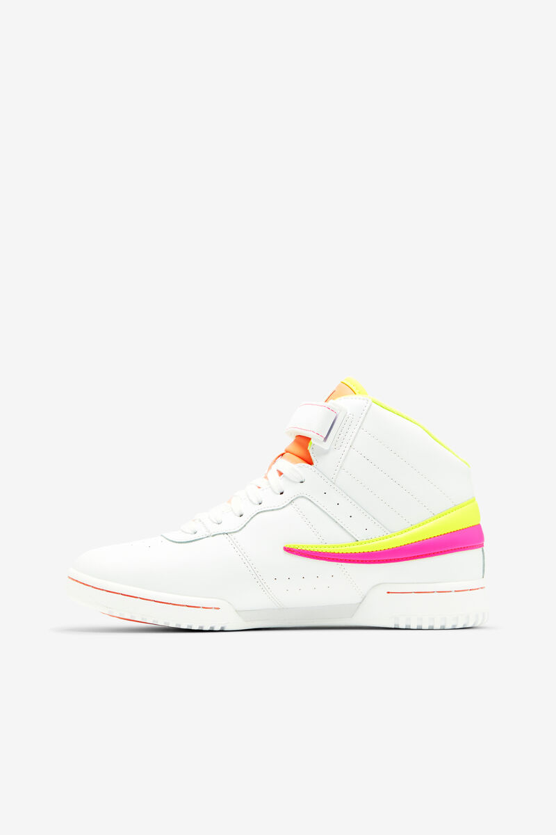 Women's Fila F-13 Sneakers White / Yellow / Pink | 4vMvxfb7QJD