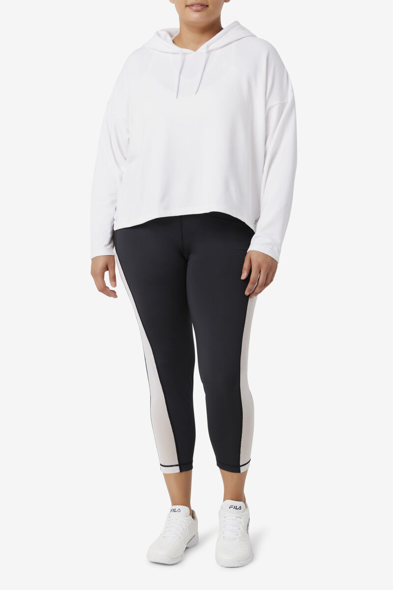 Women's Fila Fi-lux Cropped Hoodie Hoodies White | NtsCKrpIOBc