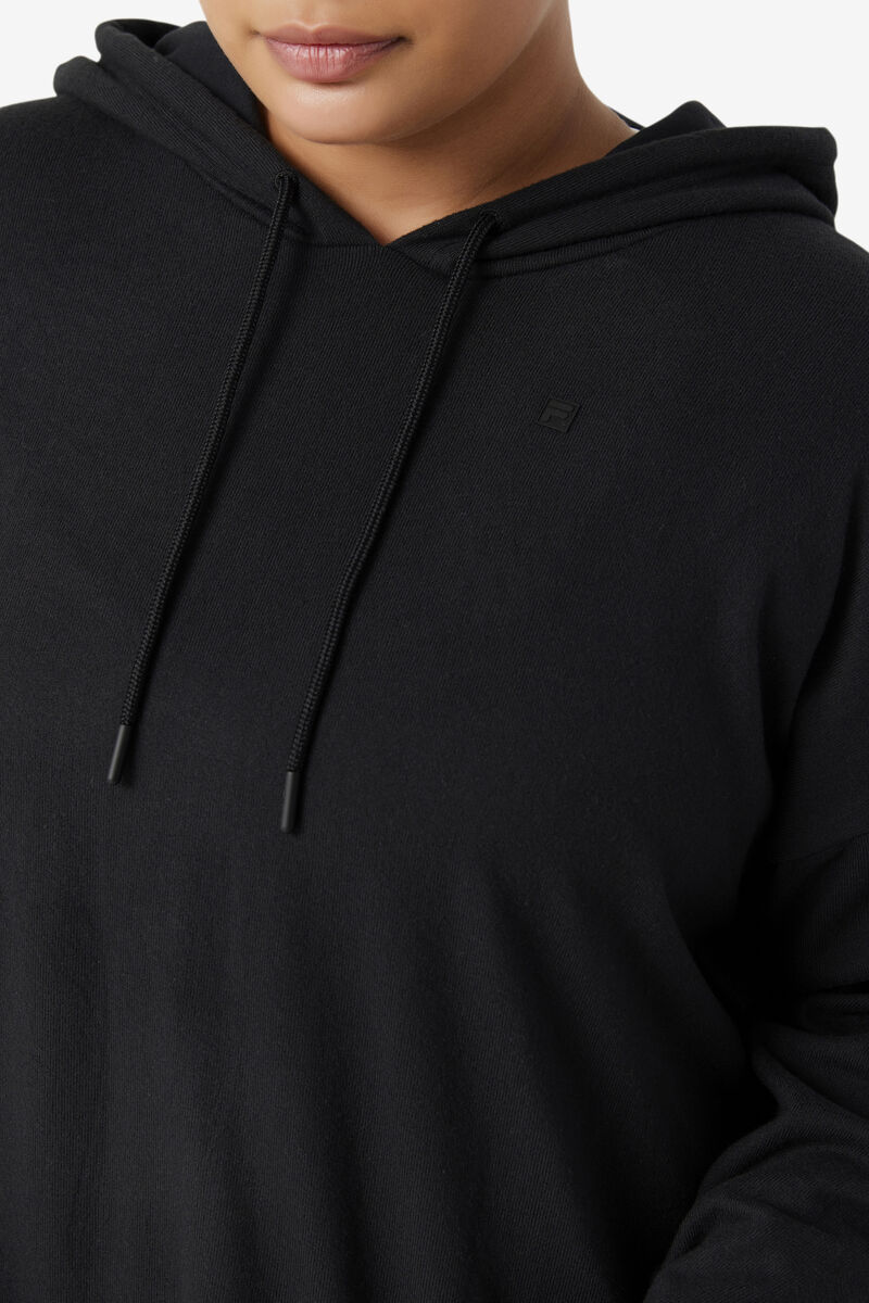 Women's Fila Fi-lux Cropped Hoodie Hoodies Black | U8RmhFo5rUK