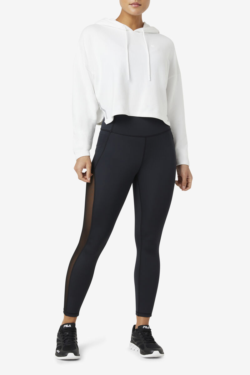 Women's Fila Fi-lux Cropped Hoodie Hoodies White | ocU66OIOUam