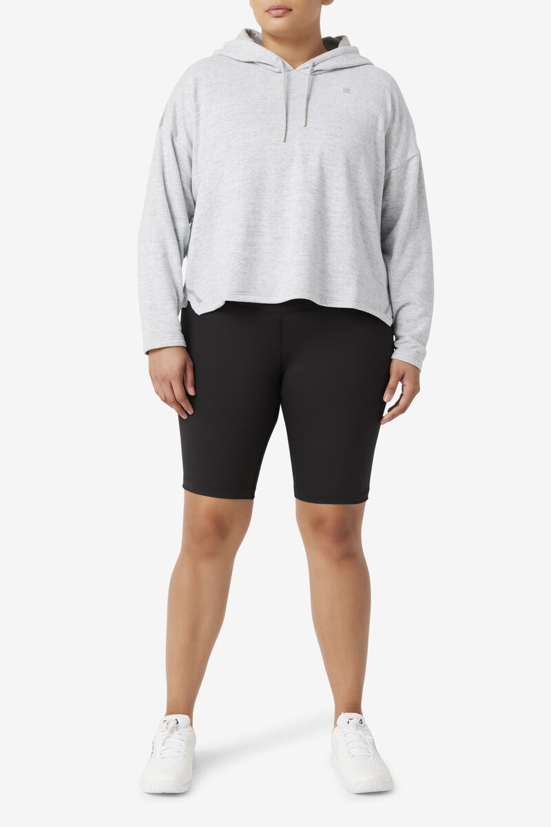 Women's Fila Fi-lux Cropped Hoodie Hoodies Light Grey | ssWHwRewW8x