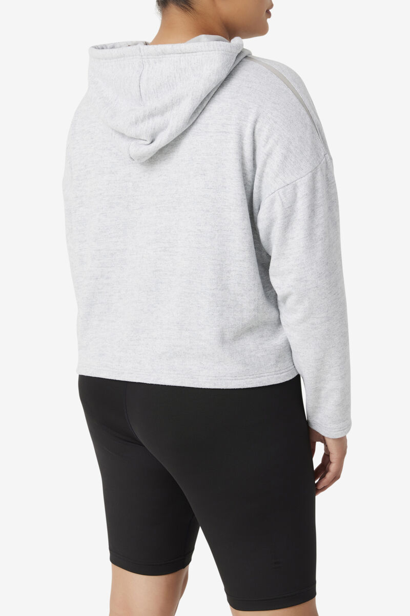 Women's Fila Fi-lux Cropped Hoodie Hoodies Light Grey | ssWHwRewW8x