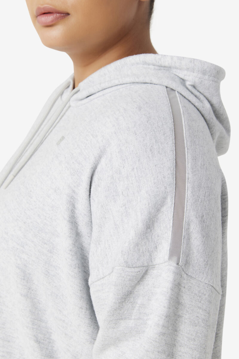 Women's Fila Fi-lux Cropped Hoodie Hoodies Light Grey | ssWHwRewW8x