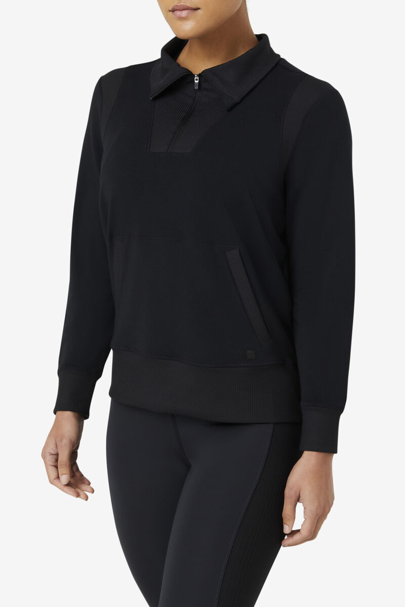Women's Fila Fi-lux Half Zip Jackets Black | jJpBepfhxdp