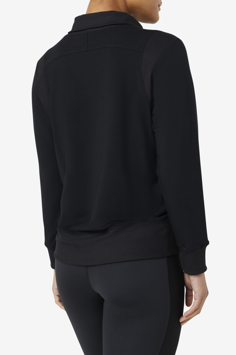 Women's Fila Fi-lux Half Zip Jackets Black | jJpBepfhxdp