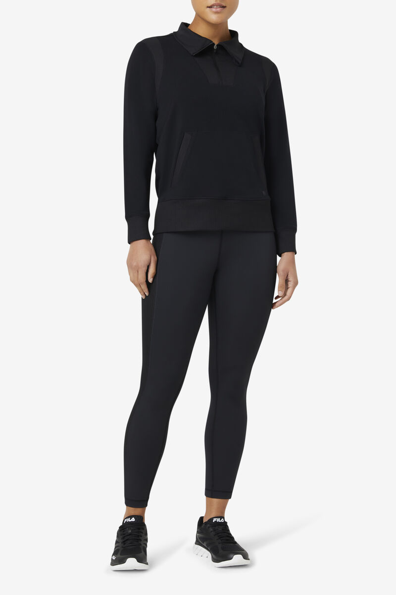 Women's Fila Fi-lux Half Zip Jackets Black | jJpBepfhxdp