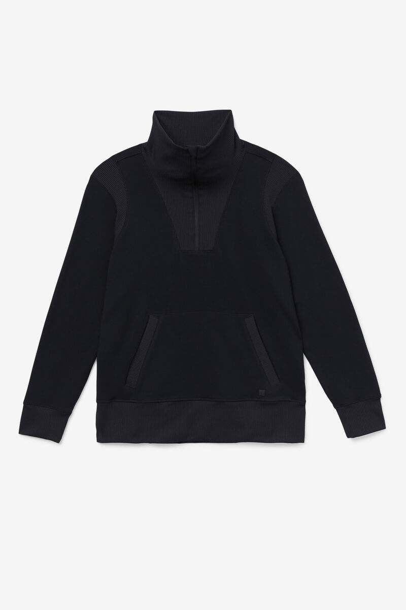 Women\'s Fila Fi-lux Half Zip Jackets Black | jJpBepfhxdp