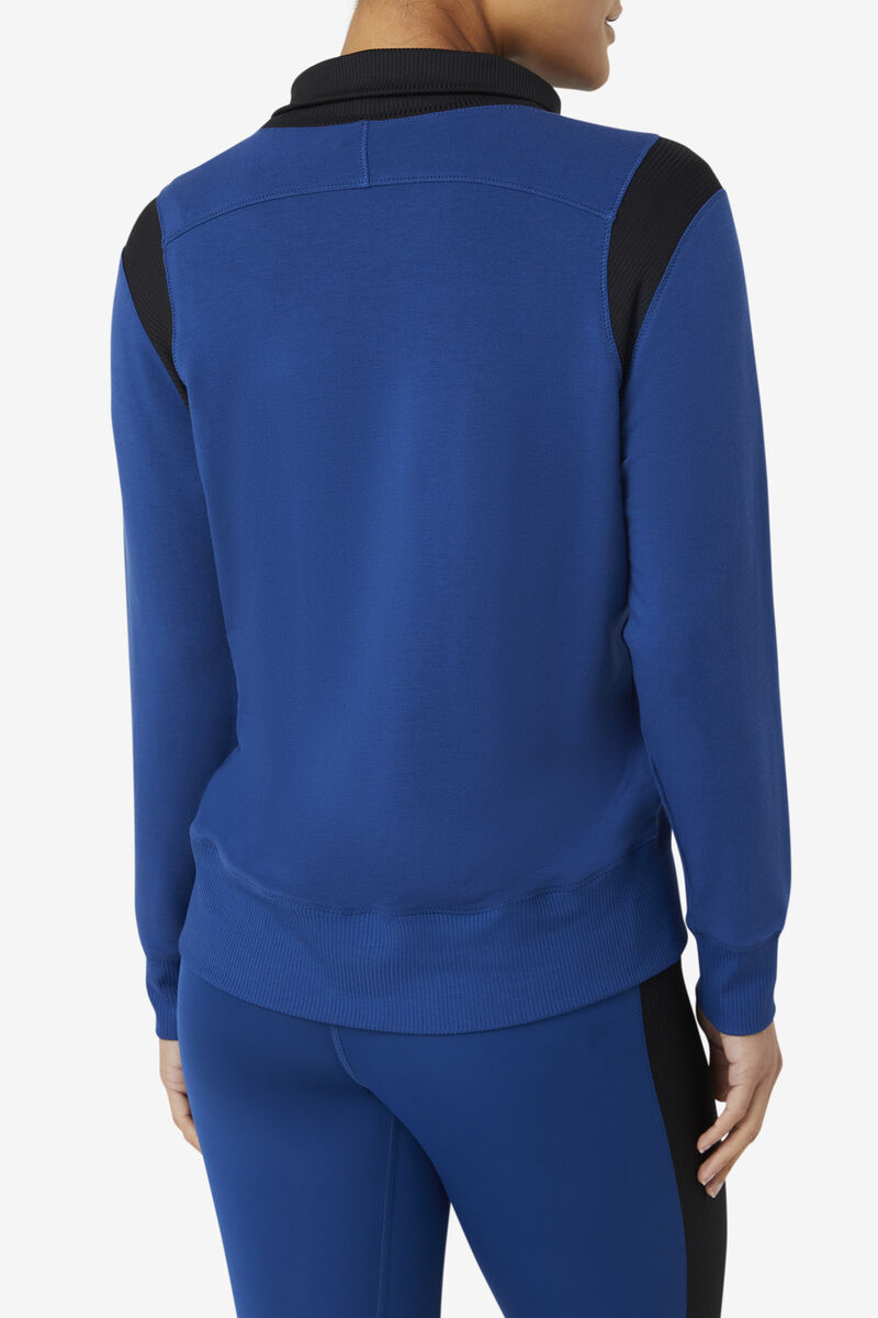 Women's Fila Fi-lux Half Zip Jackets Navy | SsVZSCPiDqQ