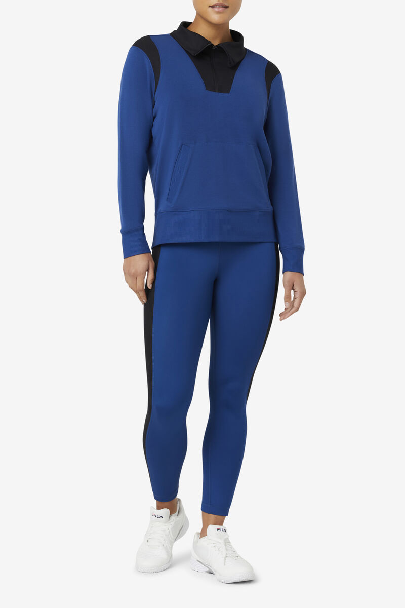 Women's Fila Fi-lux Half Zip Jackets Navy | SsVZSCPiDqQ