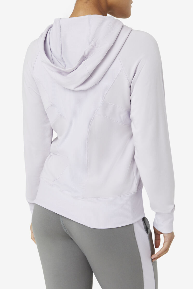 Women's Fila Fi-lux Texture Full Zip Hoodie Hoodies Lavender Blue | pbiDSn2H5Ya