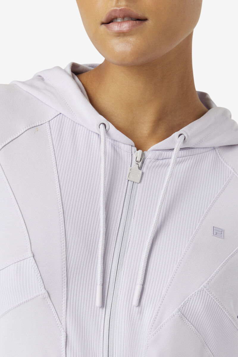 Women's Fila Fi-lux Texture Full Zip Hoodie Hoodies Lavender Blue | pbiDSn2H5Ya