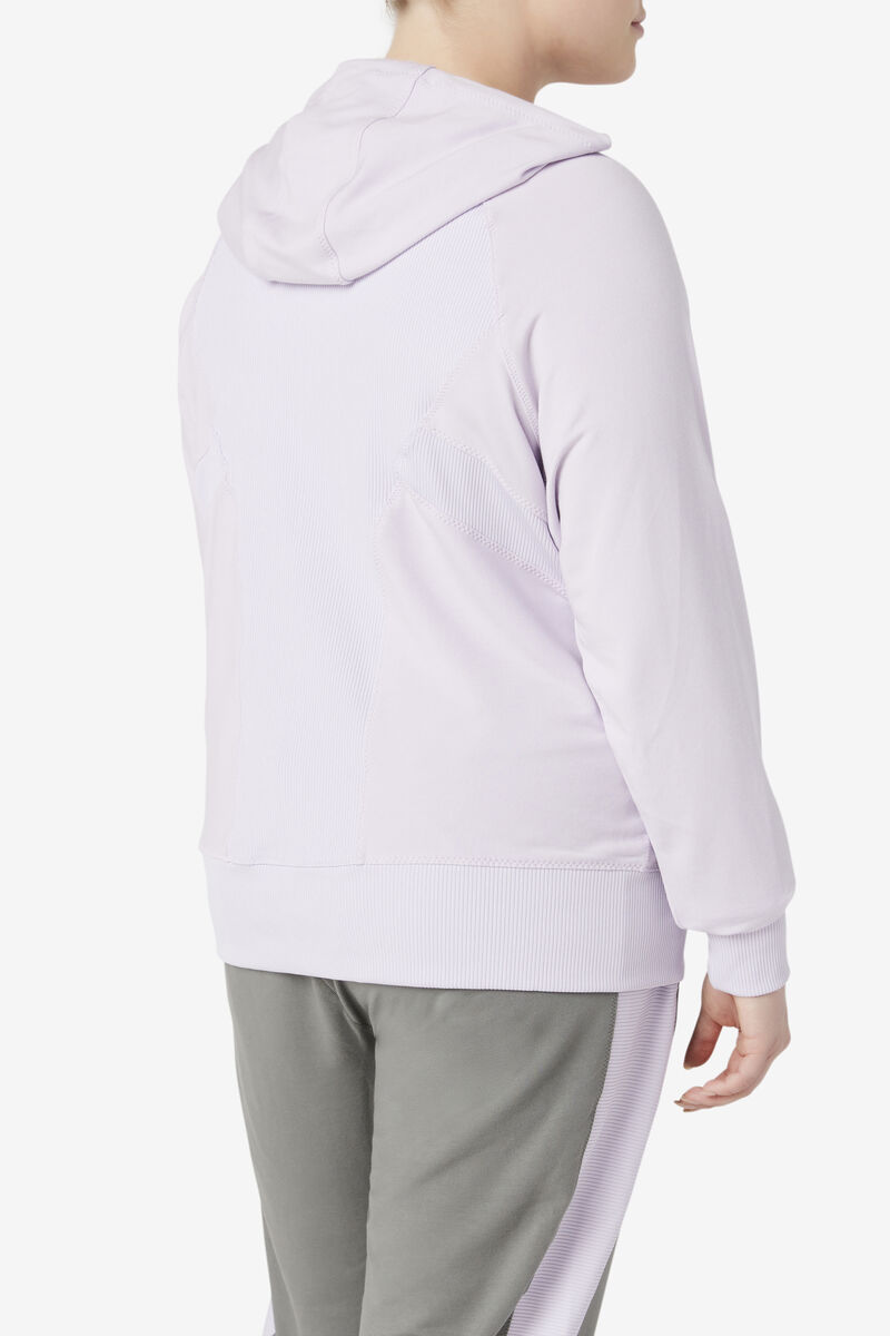 Women's Fila Fi-lux Texture Full Zip Hoodie Jackets Lavender Blue | vvTxLMtL7qX