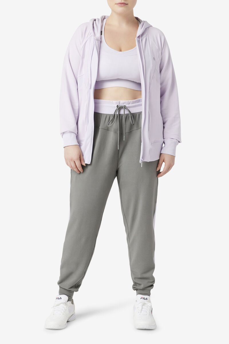Women's Fila Fi-lux Texture Full Zip Hoodie Jackets Lavender Blue | vvTxLMtL7qX