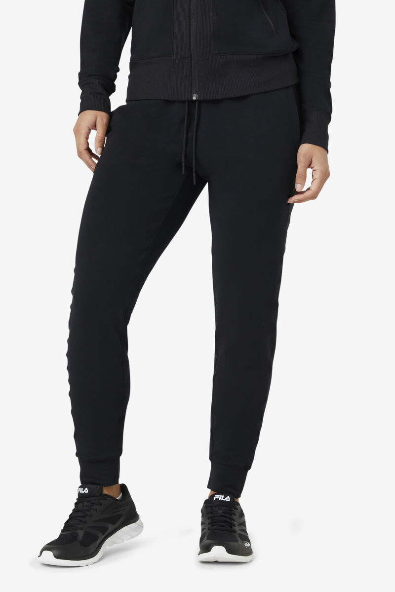 Women's Fila Fi-lux Texture Jogger Pants Black | o4mUOqfM41X