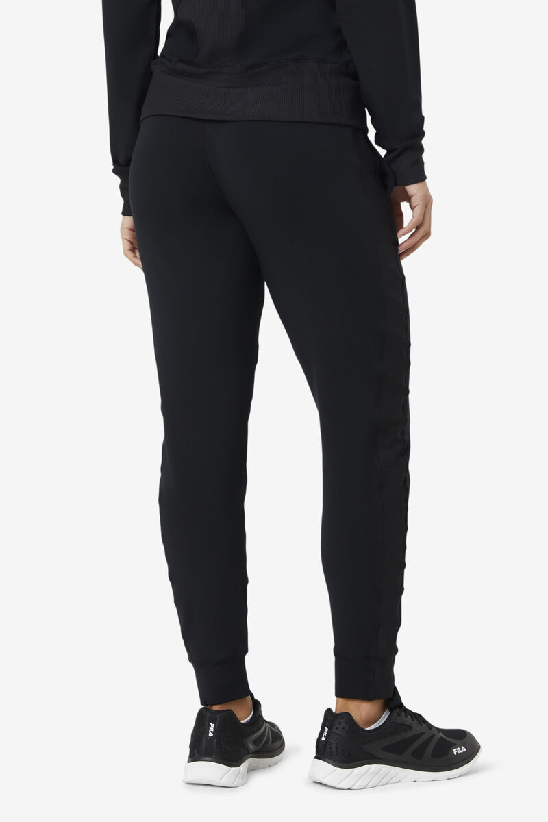 Women's Fila Fi-lux Texture Jogger Pants Black | o4mUOqfM41X