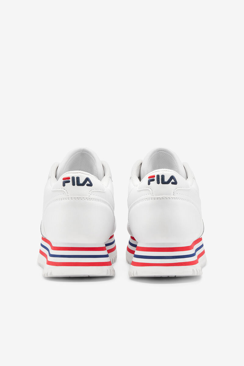 Women's Fila Fila Orbit Stripe Sneakers White / Navy / Red | WHjFXETAD1S