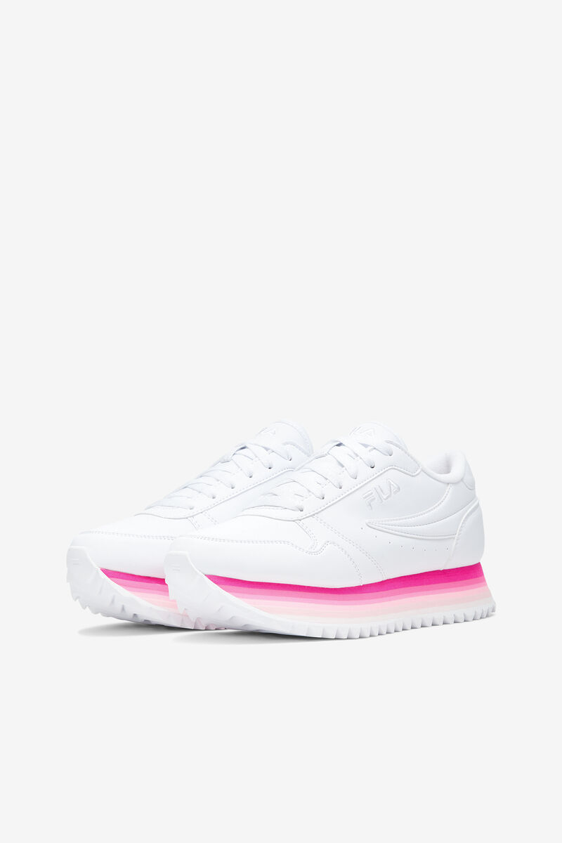 Women's Fila Fila Orbit Stripe Sneakers White / Pink / Pink | xpLImKFAnzP