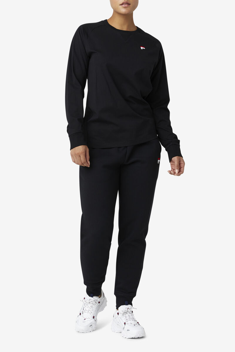 Women's Fila Flynn Long Sleeve Shirt Black | Zgl9owfMCsO