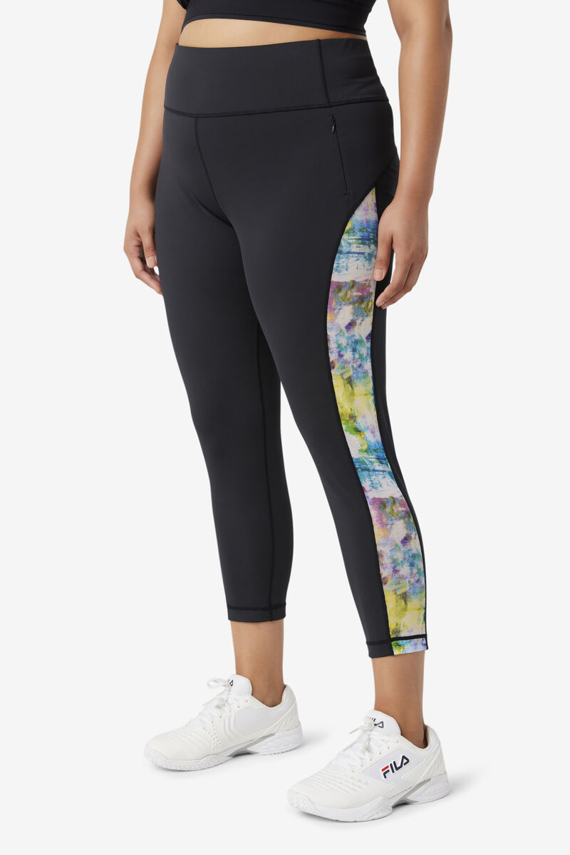 Women's Fila Forza Contrast 7/8 Leggings Leggings Black | 89xalnN2gE7