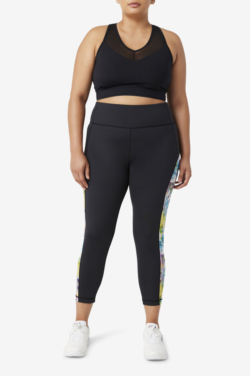 Women's Fila Forza Contrast 7/8 Leggings Leggings Black | 89xalnN2gE7