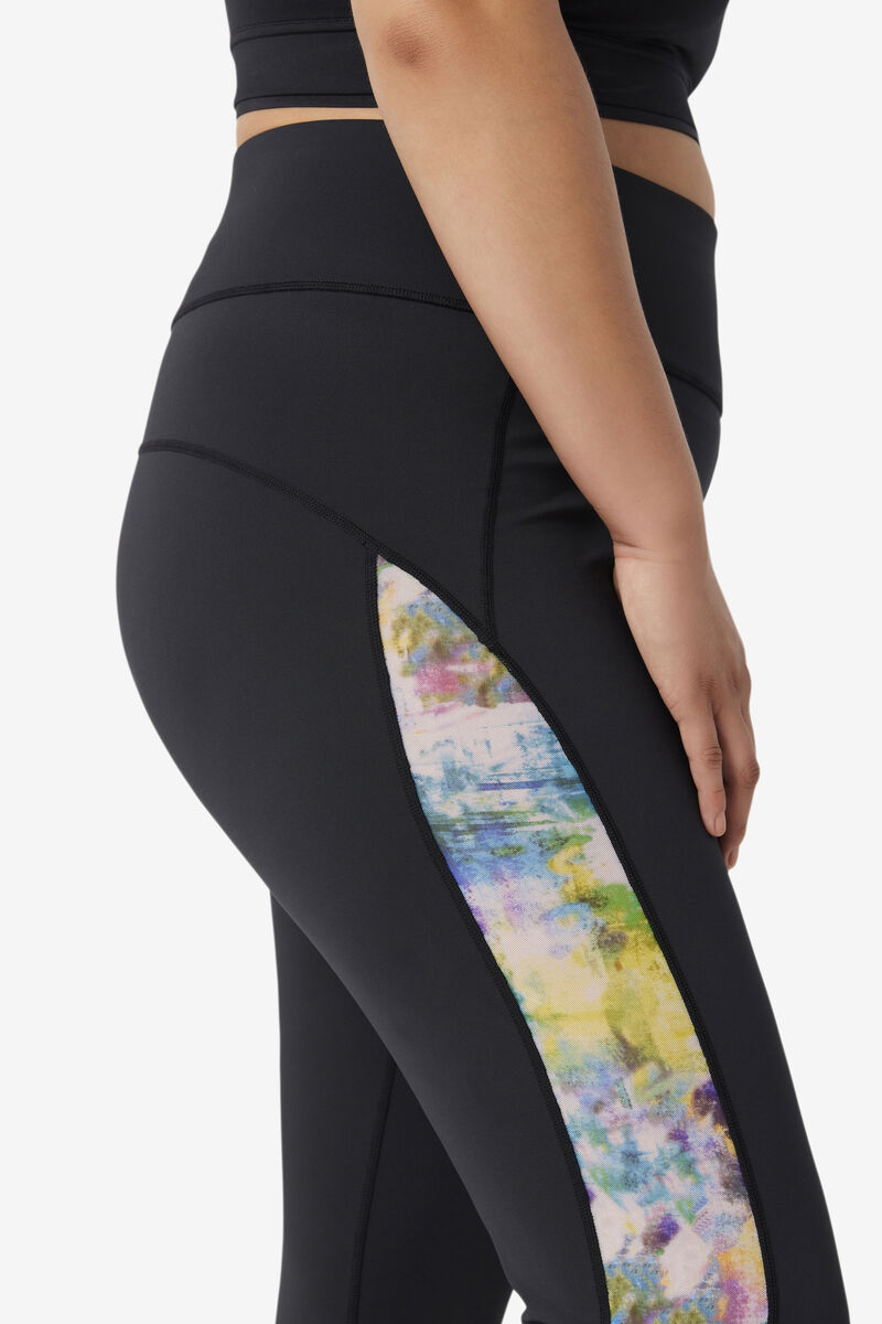 Women's Fila Forza Contrast 7/8 Leggings Leggings Black | 89xalnN2gE7