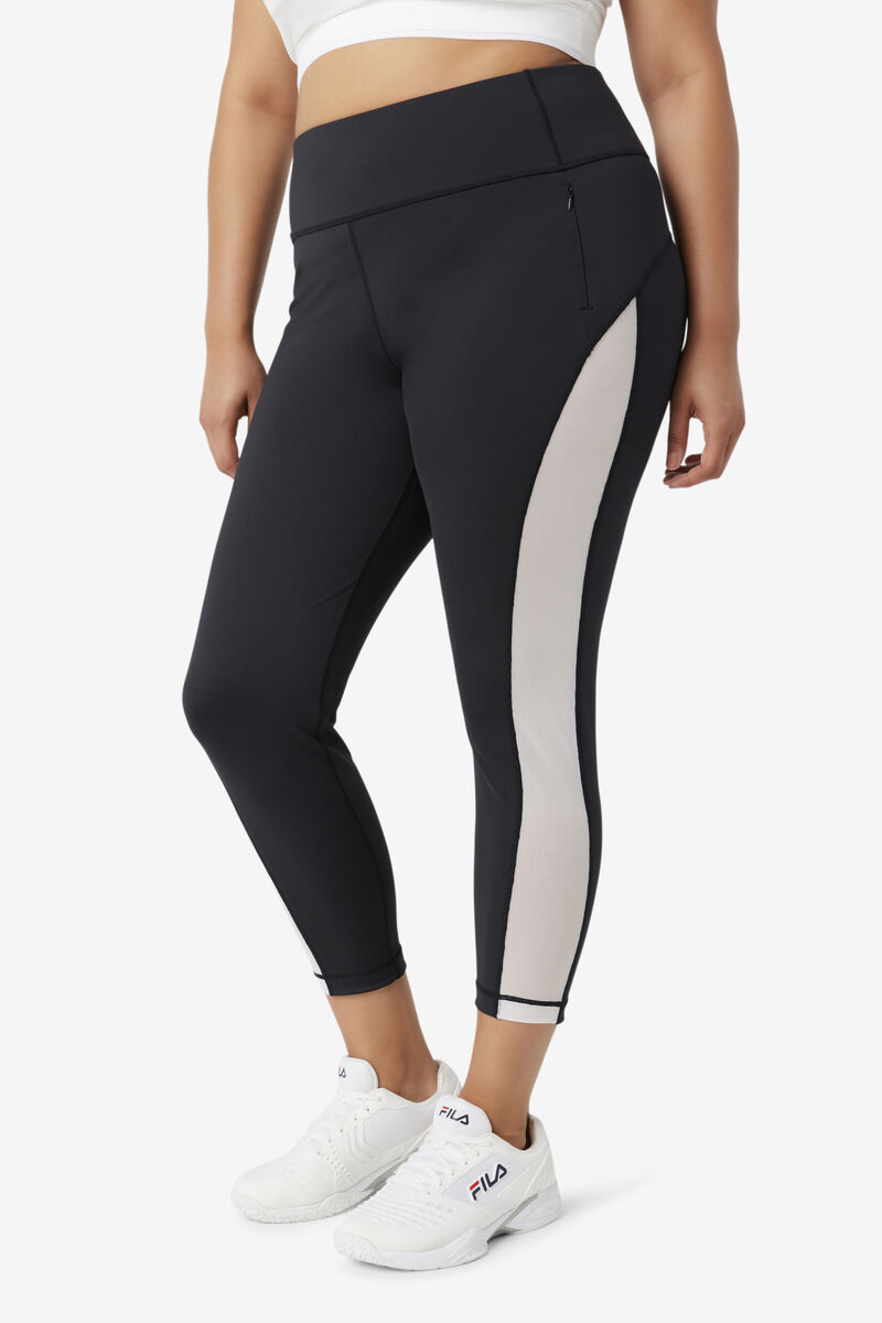 Women's Fila Forza Contrast 7/8 Leggings Leggings Black / White | YgI4mJpJaFY