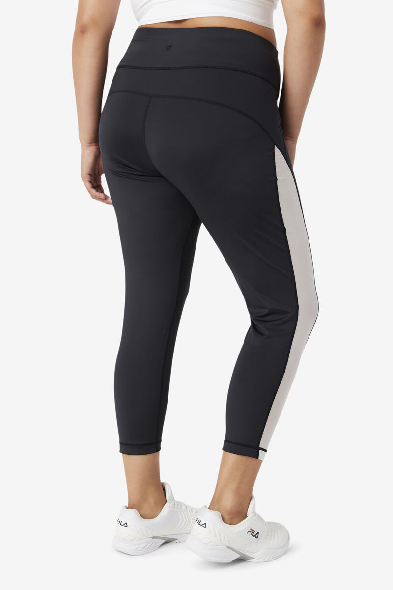 Women's Fila Forza Contrast 7/8 Leggings Leggings Black / White | YgI4mJpJaFY