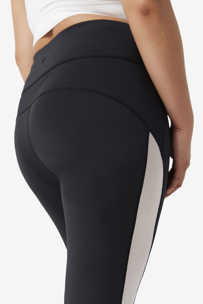 Women's Fila Forza Contrast 7/8 Leggings Leggings Black / White | YgI4mJpJaFY