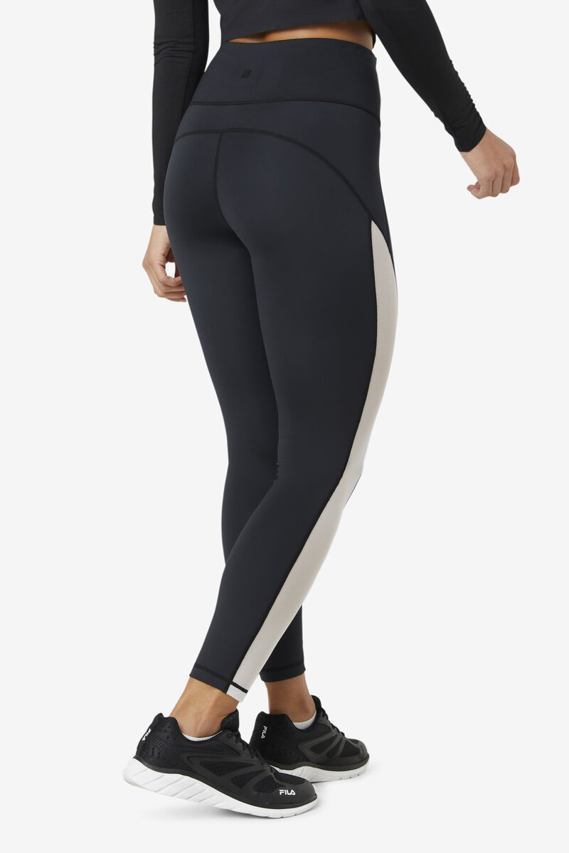 Women's Fila Forza Contrast 7/8 Leggings Leggings Black / White / Black | hJIOWFpPKcn