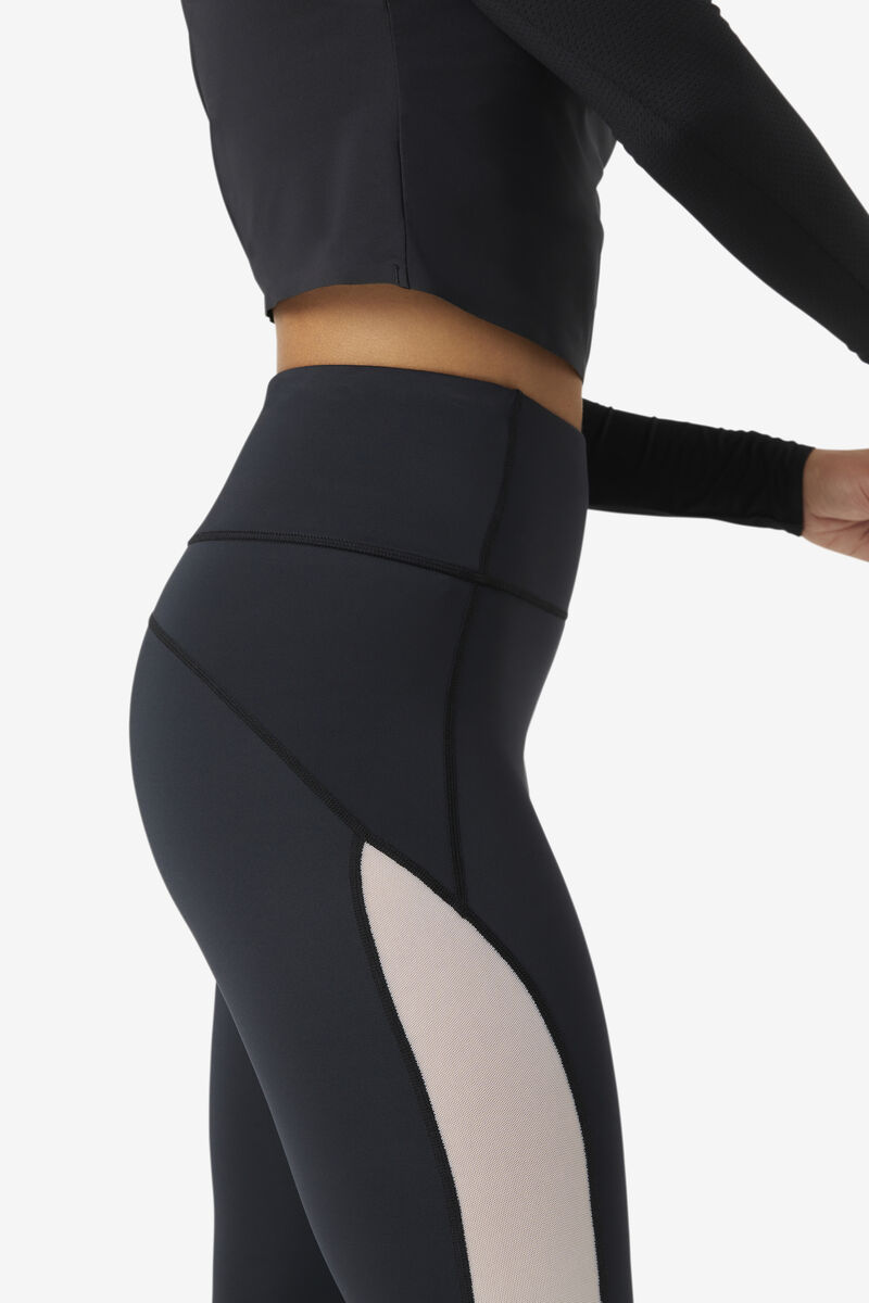 Women's Fila Forza Contrast 7/8 Leggings Leggings Black / White / Black | hJIOWFpPKcn