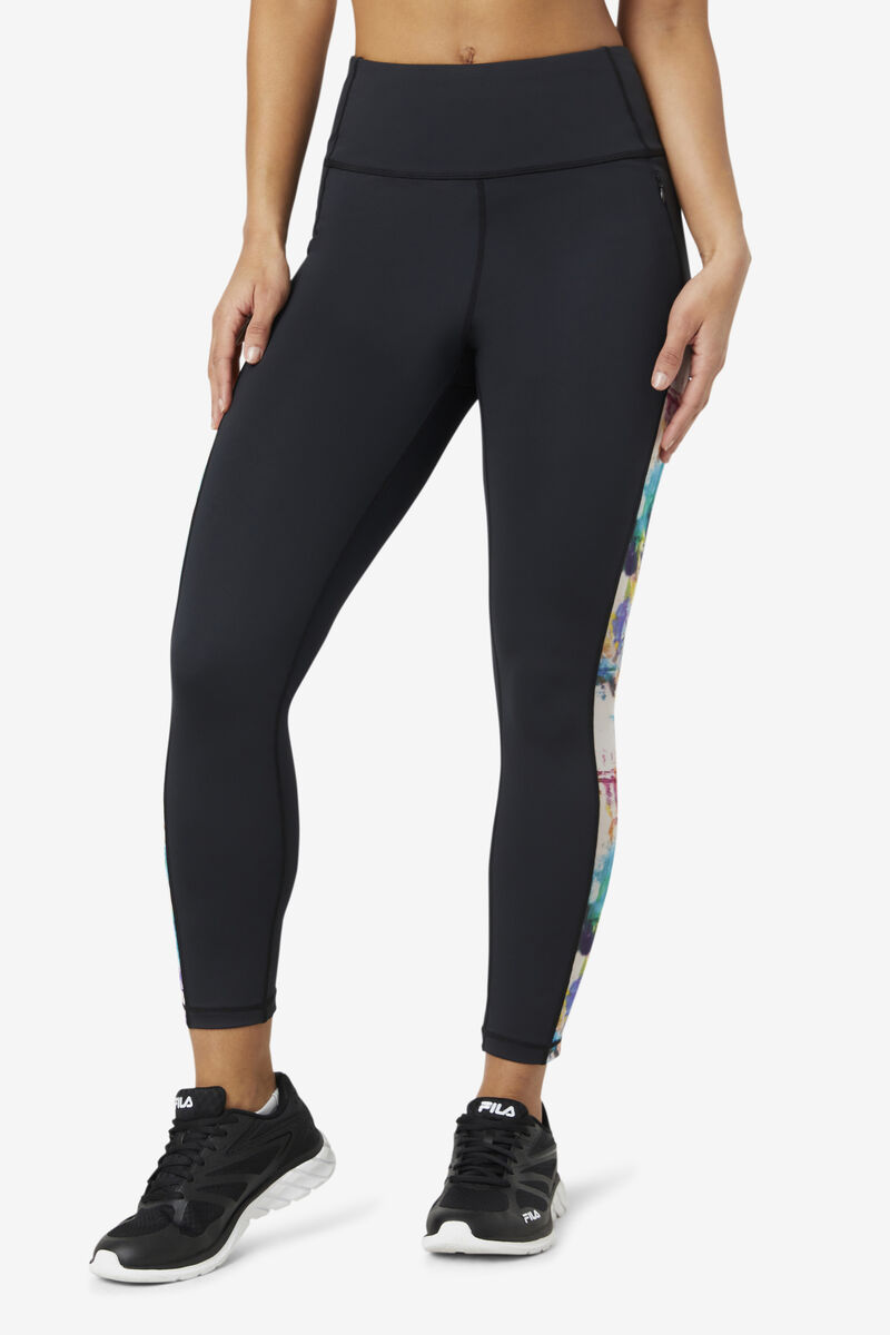 Women's Fila Forza Contrast 7/8 Leggings Leggings Black / Black | oFz3avptKrM