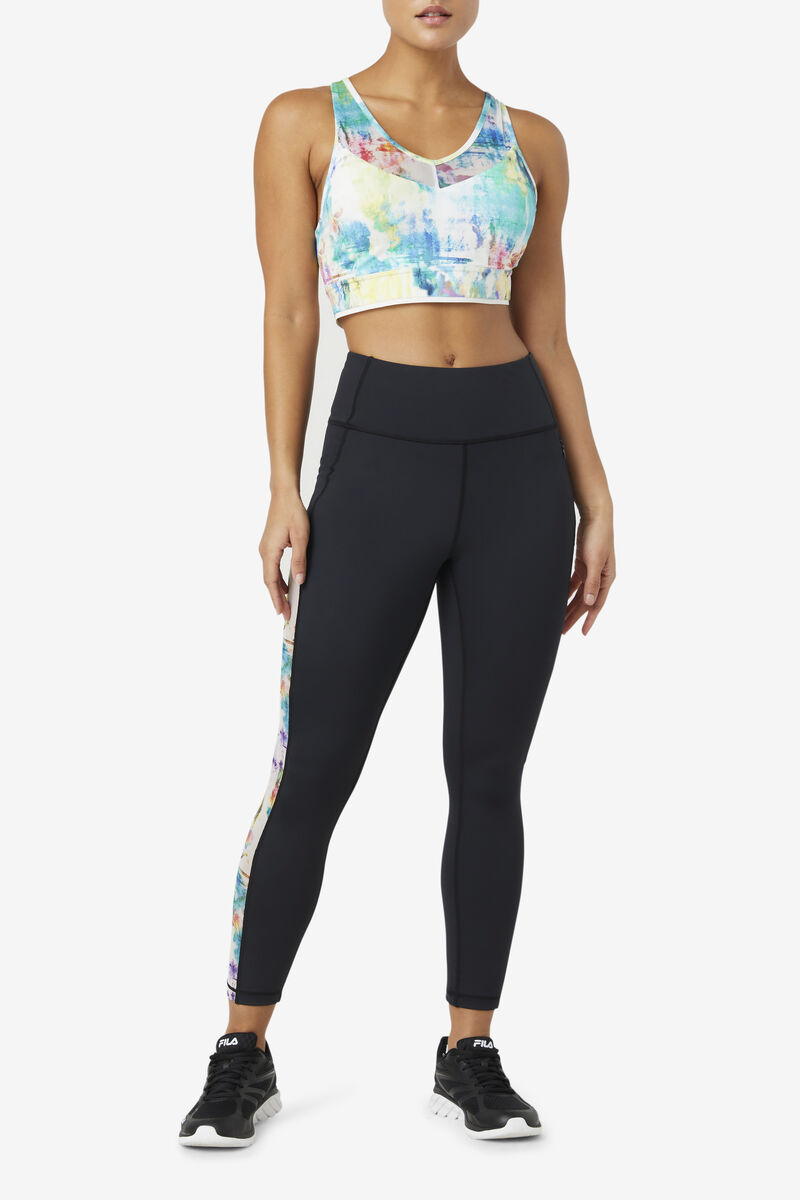 Women's Fila Forza Contrast 7/8 Leggings Leggings Black / Black | oFz3avptKrM