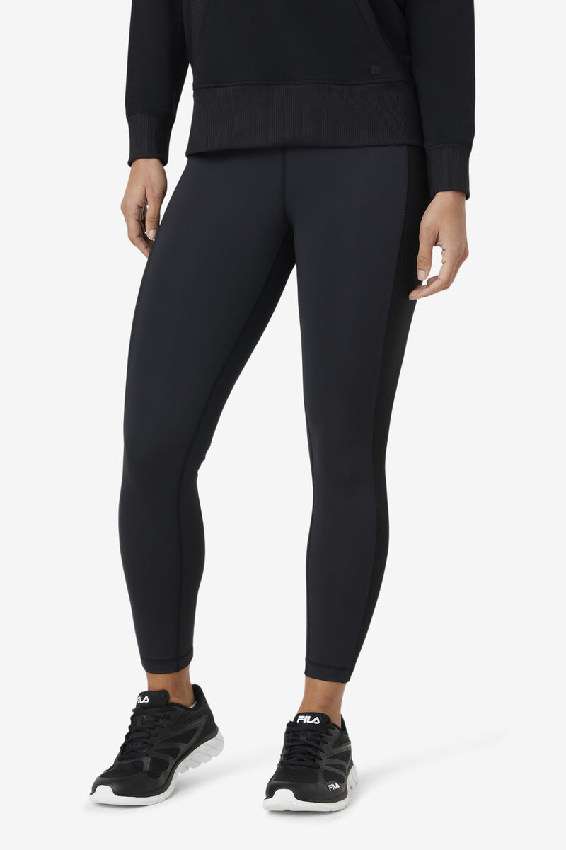 Women's Fila Forza Texture High Waist Legging Leggings Black | N5D14VrrSrU