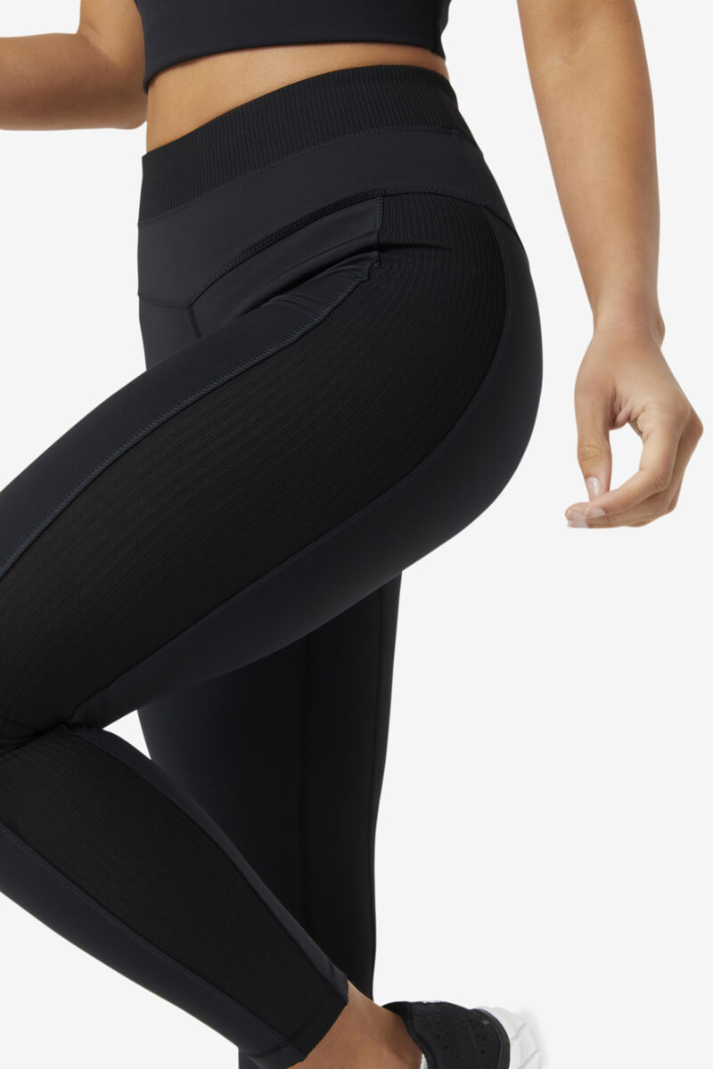 Women's Fila Forza Texture High Waist Legging Leggings Black | N5D14VrrSrU