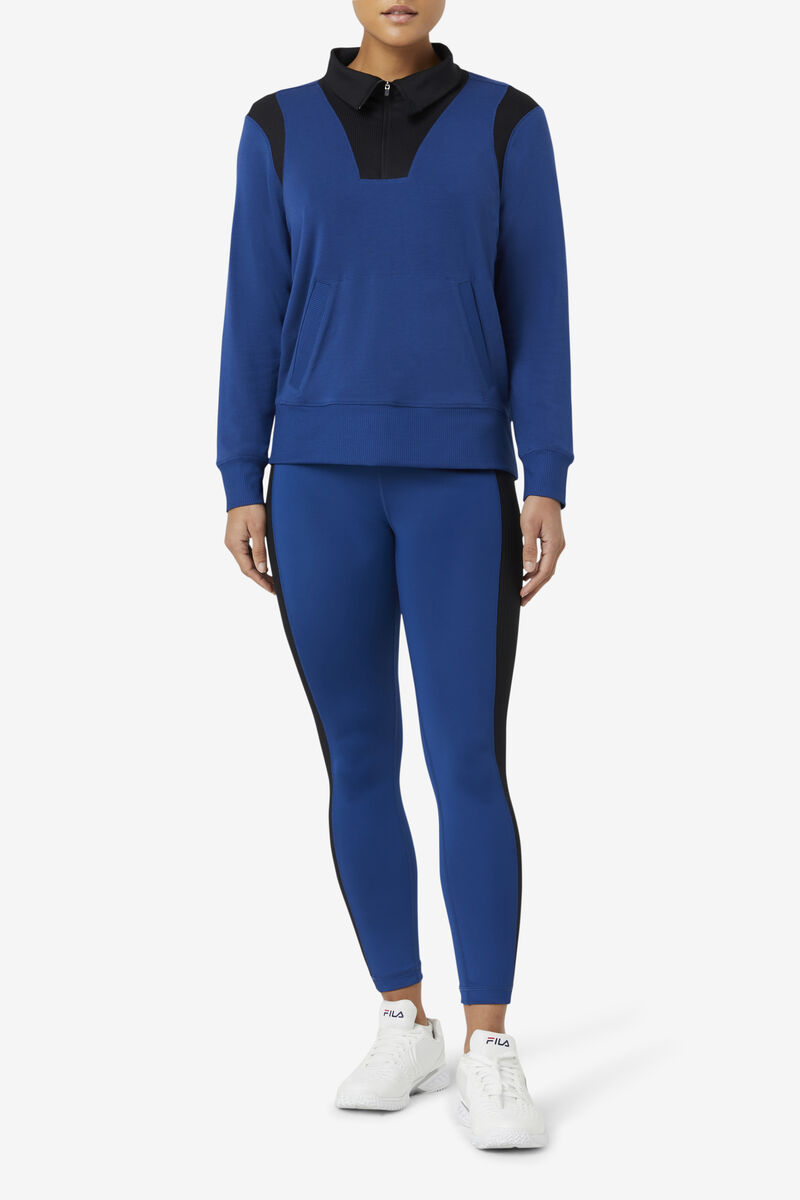 Women's Fila Forza Texture High Waist Legging Leggings Navy / Black | fxJUngdqlkn