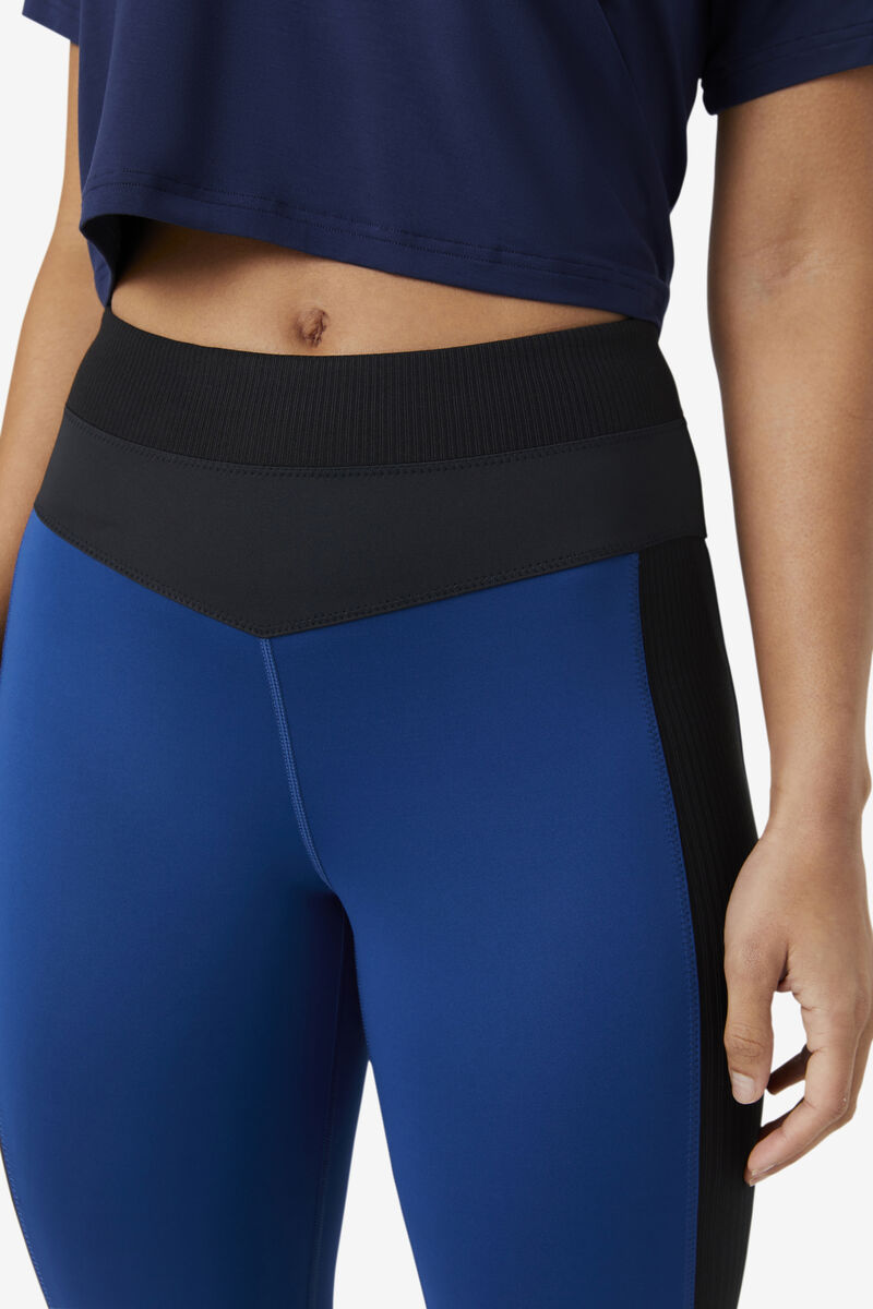 Women's Fila Forza Texture High Waist Legging Leggings Navy / Black | fxJUngdqlkn