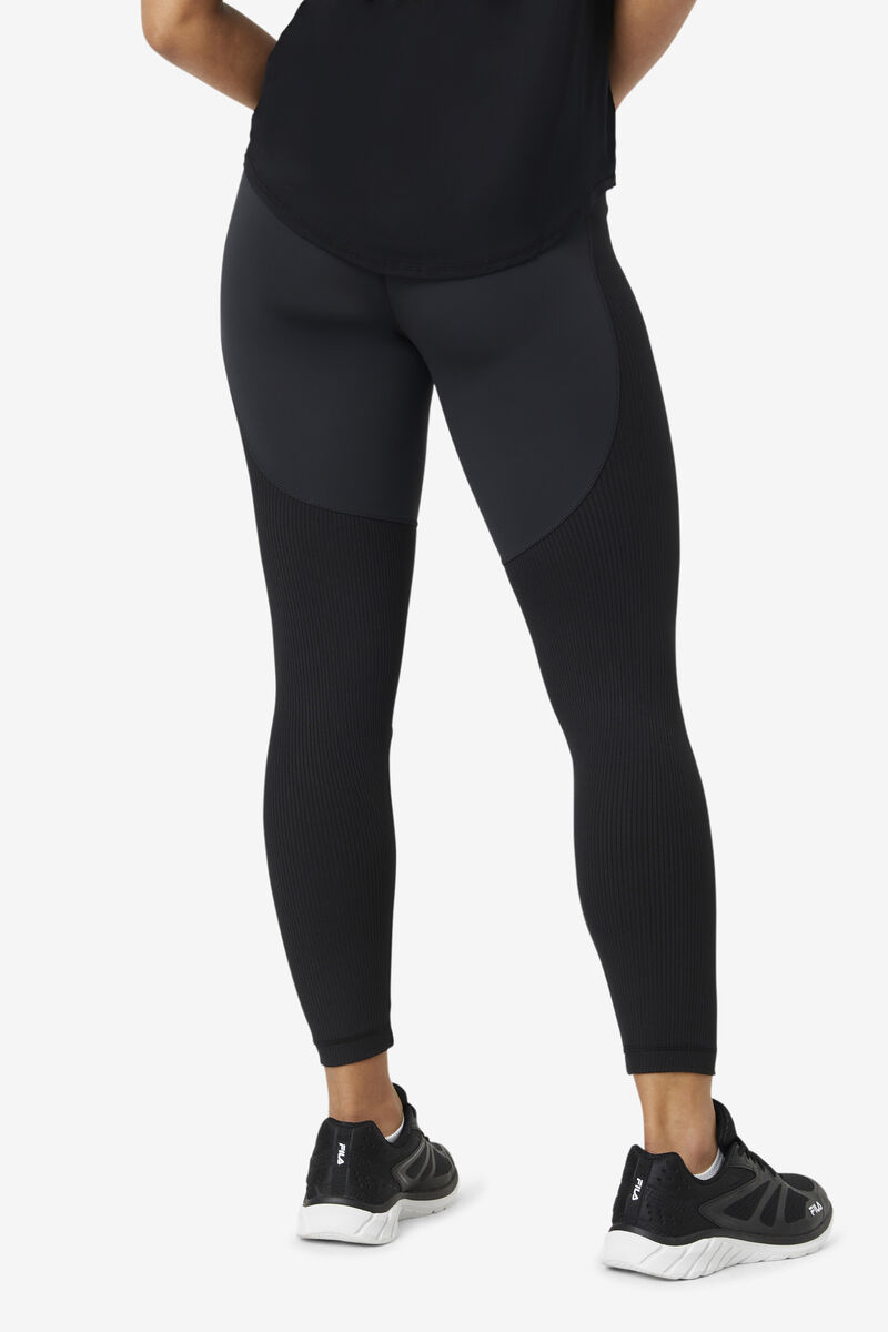 Women's Fila Forza Textured Long Legging Leggings Black | J7SK3TPt6pz