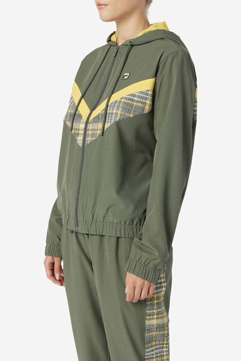 Women's Fila Gemma Wind Jacket Tracksuits Olive | alvwnmf4jXK