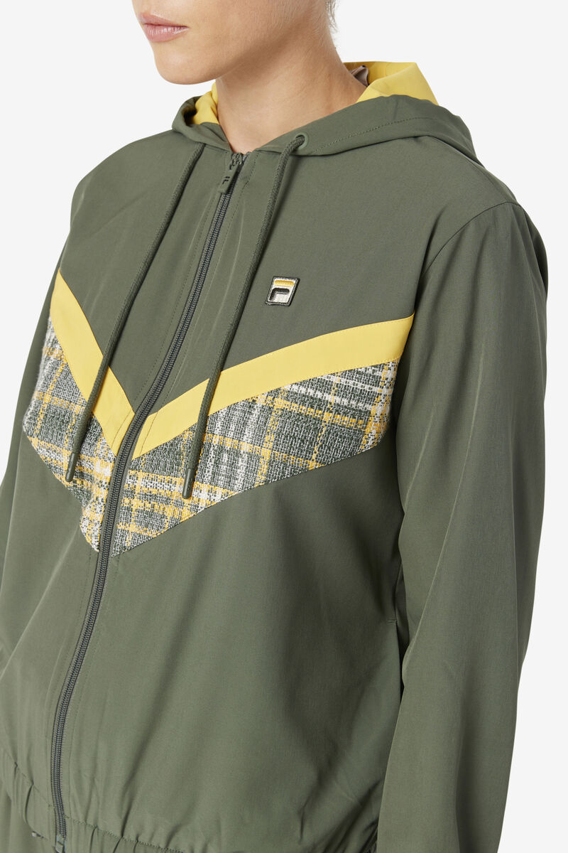 Women's Fila Gemma Wind Jacket Tracksuits Olive | alvwnmf4jXK