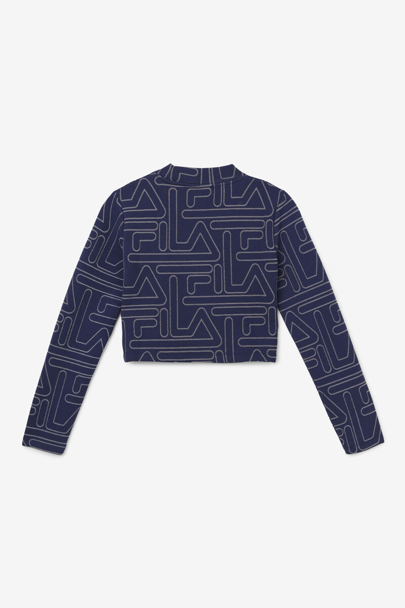 Women's Fila Hamiska Long Sleeve Top T Shirts Navy | WIe7BWwWTWm