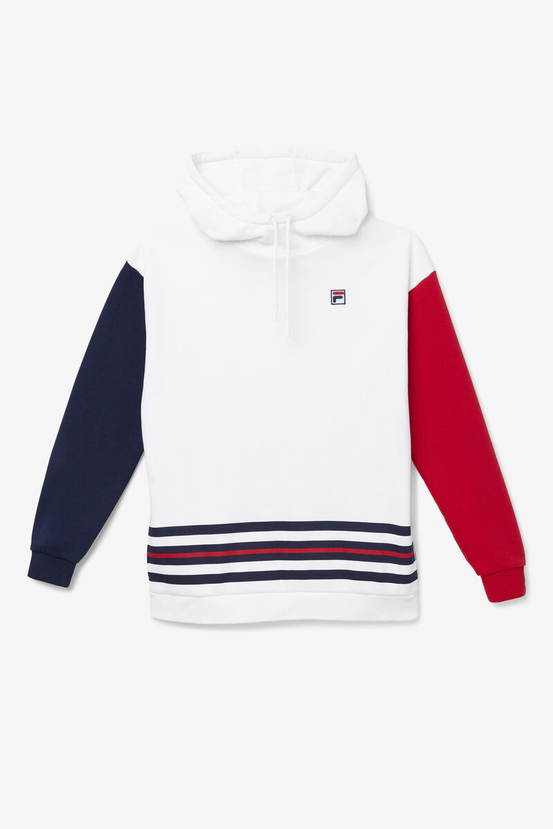 Women\'s Fila Indu Hoodie Hoodies White / Navy / Red | DWYzkuX6AOx