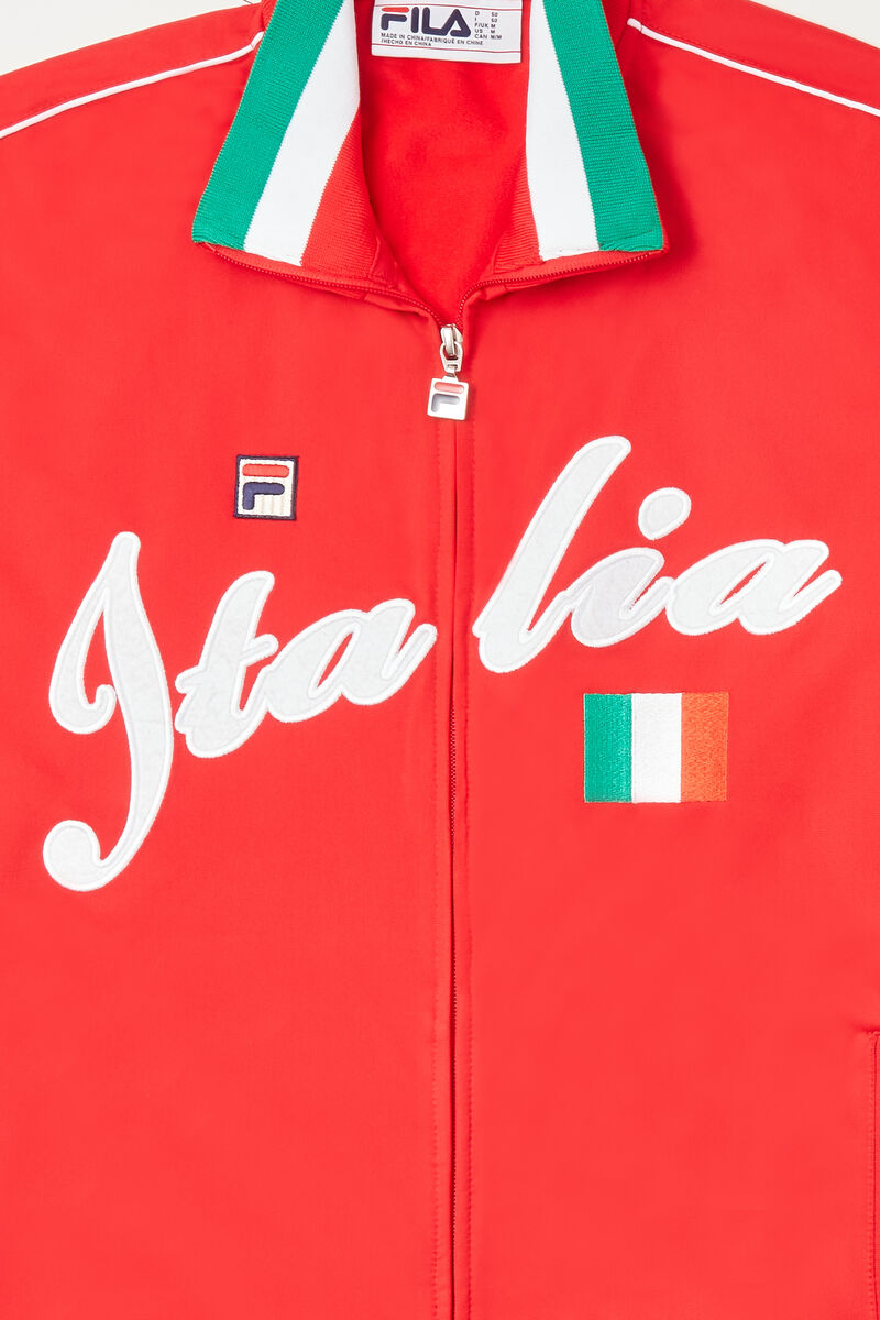 Women's Fila Italia Track Jacket Tracksuits Red / White | 4PulbNNWqoM