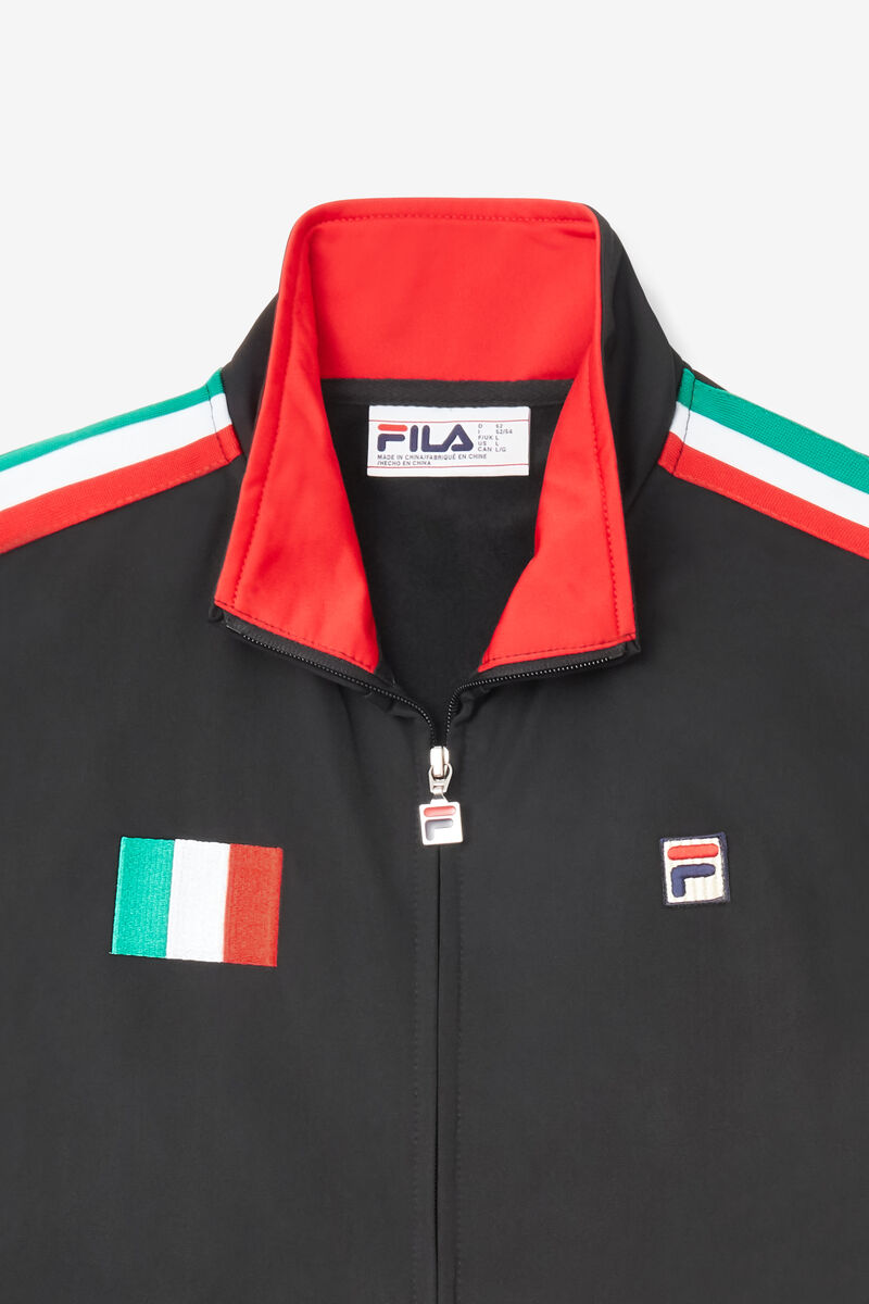 Women's Fila Italy Track Jacket Tracksuits Black / Red | irWRCGbFbeY