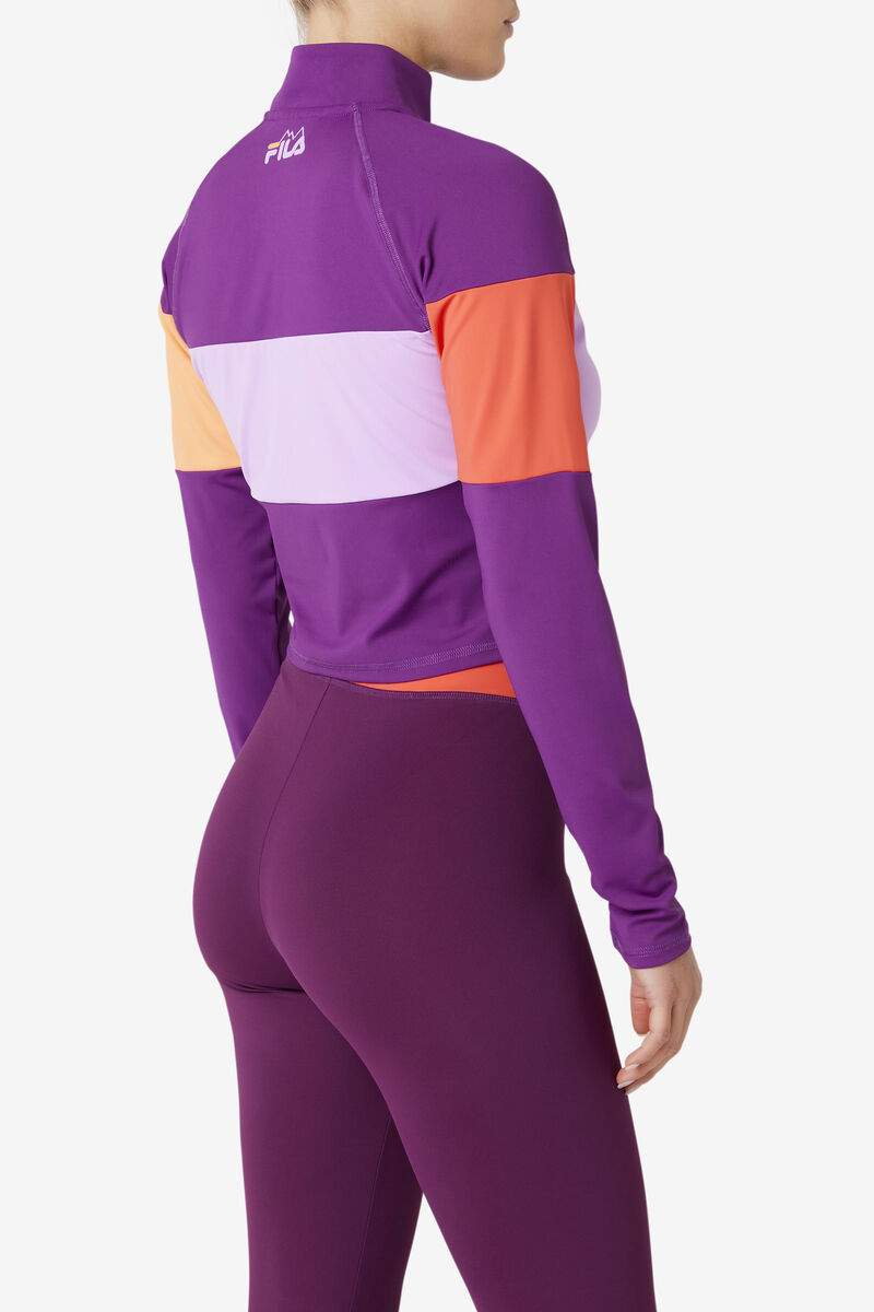 Women's Fila Jaida Based Layer Half Zip Outerwear Purple | fwwLXJhFelk